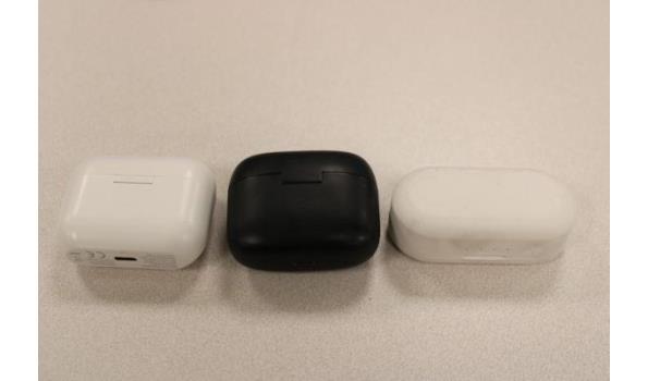3 div wireless earphones met oplaadcase, zonder kabels, werking niet gekend